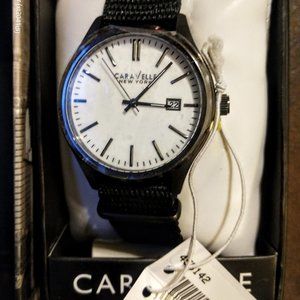 New Caravelle New York Men’s Watch by Bulova - White Face with Black Wristband